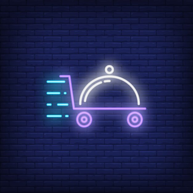 Neon icon of restaurant dish