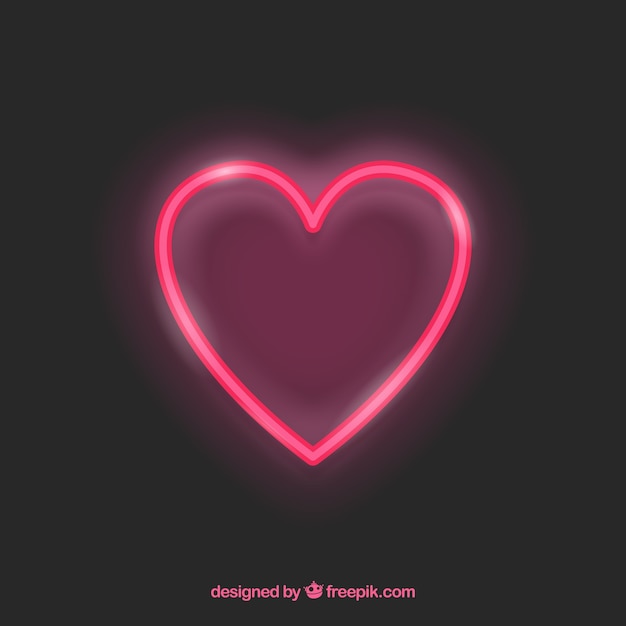 Free vector neon isolated heart background