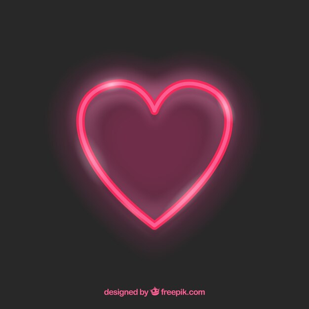 Neon isolated heart background