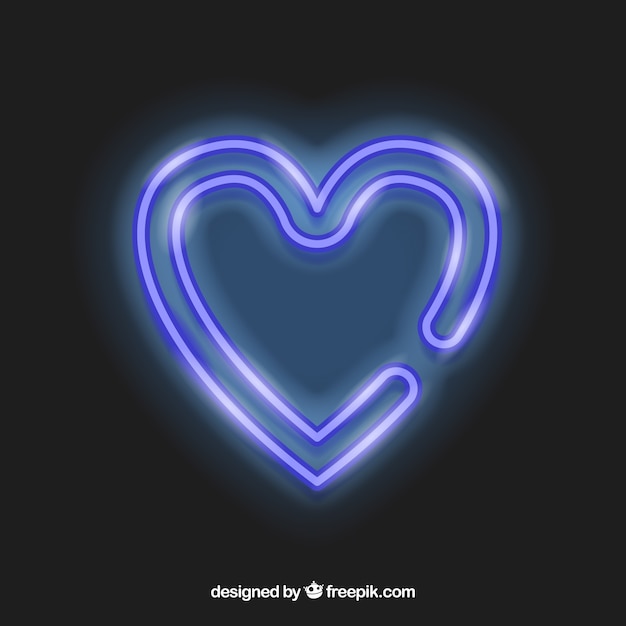 Neon isolated heart background