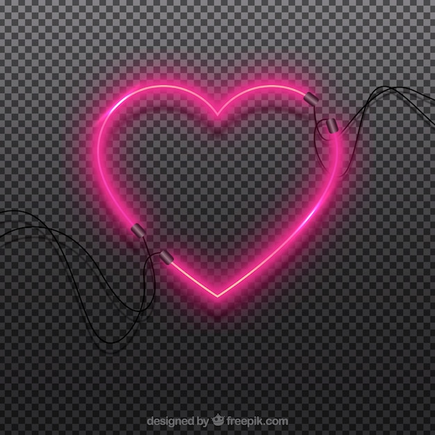 Бесплатное векторное изображение Неоновый изолированный фон сердца