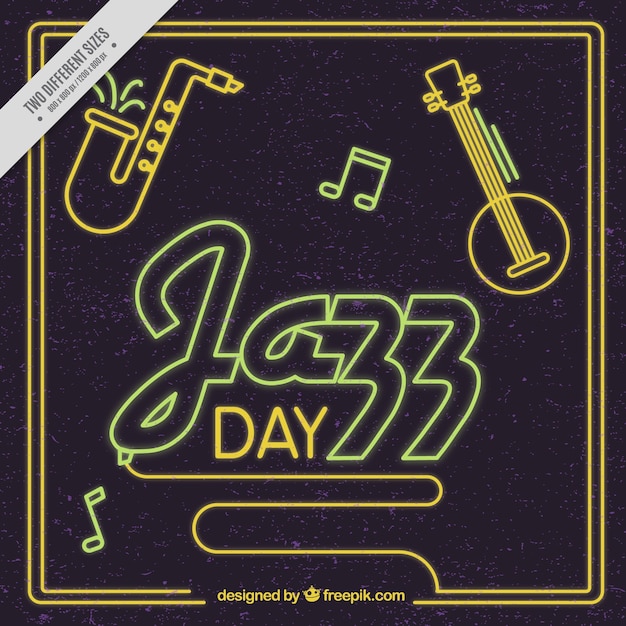 Neon jazz background in vintage style