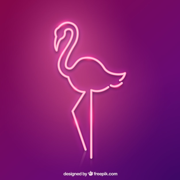 Neon lamp with flamingo shape