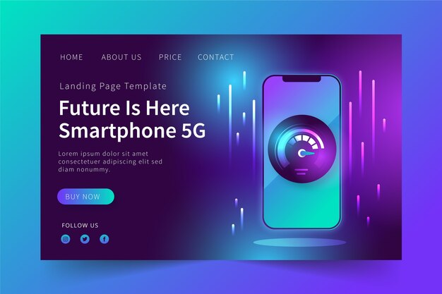 Neon landing page with mobile design