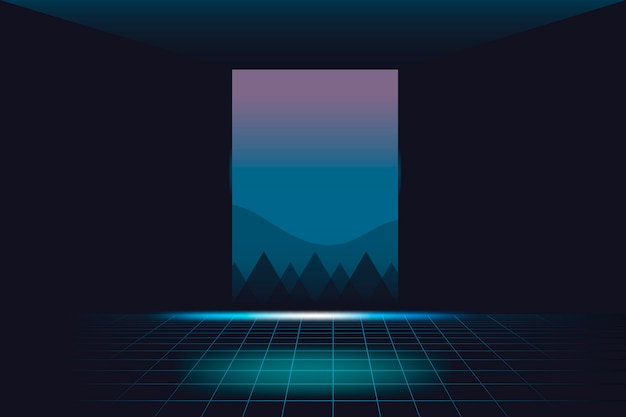 Free vector neon landscape background