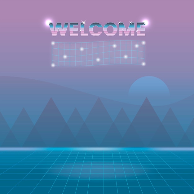 Free vector neon landscape background