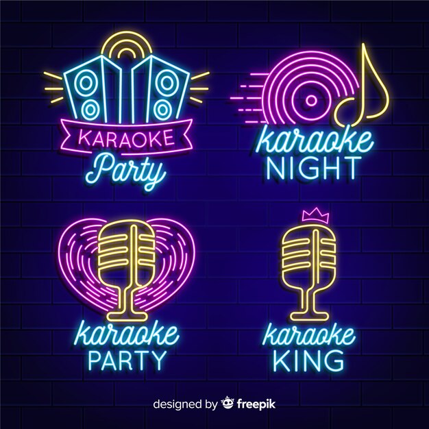 Neon light collection with karaoke concept