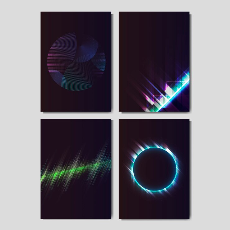 Free Vector neon light effect posters