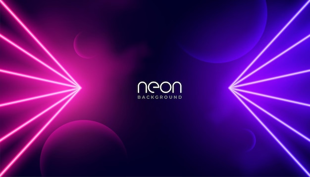 Neon light lines with pointed end geometric background