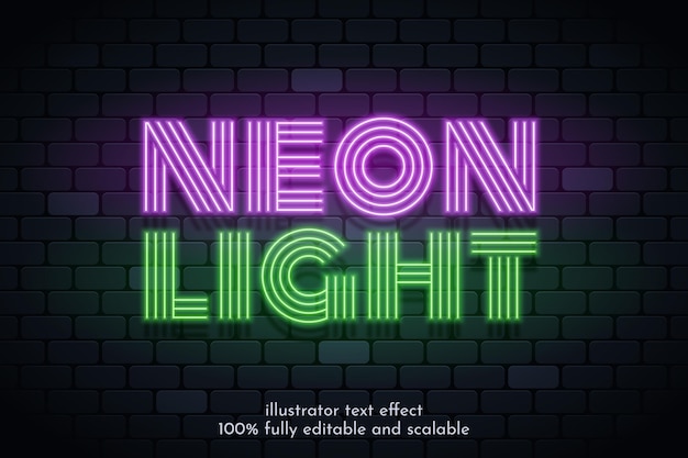 Neon light text effect design