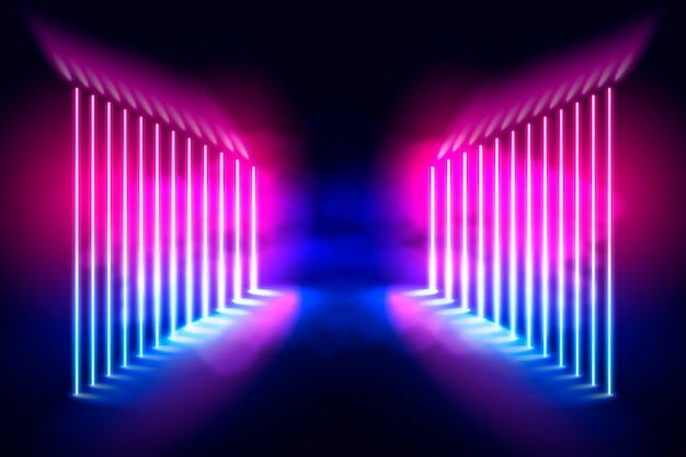 Бесплатное векторное изображение Концепция фон неоновые огни