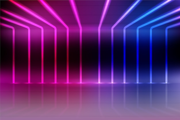 Neon lights background in gradient blue and violet