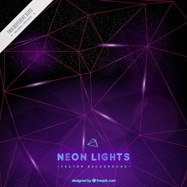 Free vector neon lights background with geometric forms