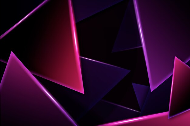 Neon lights geometric shapes background