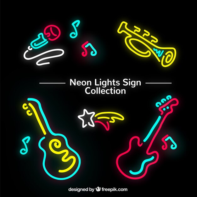 Neon lights of instruments