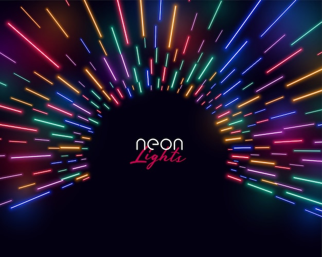 Free vector neon lights led colorful burst light background