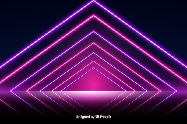 Free vector neon lights stage background