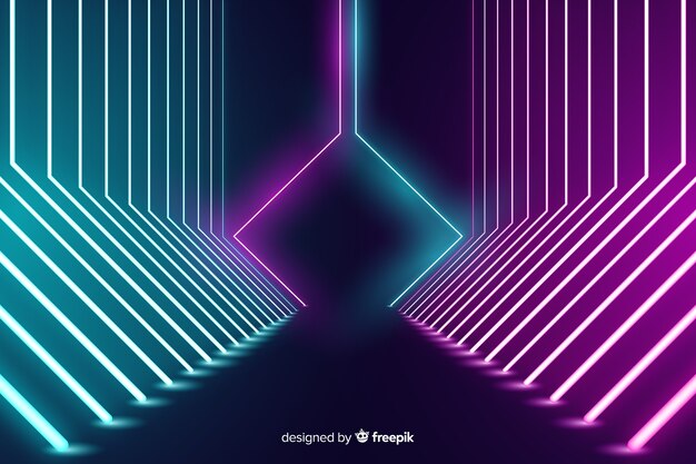 Free Vector neon lights stage background