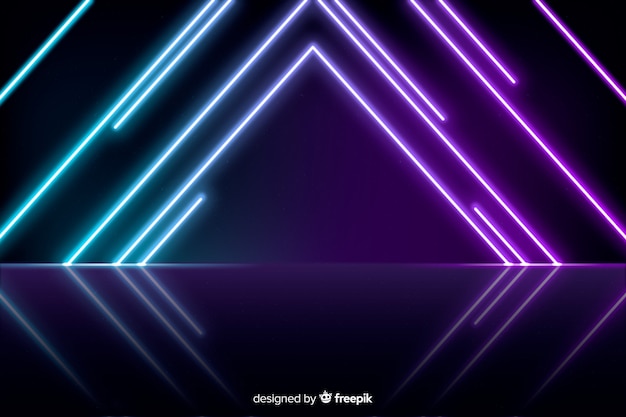 Free vector neon lights stage background