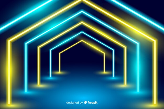 Neon lights stage background