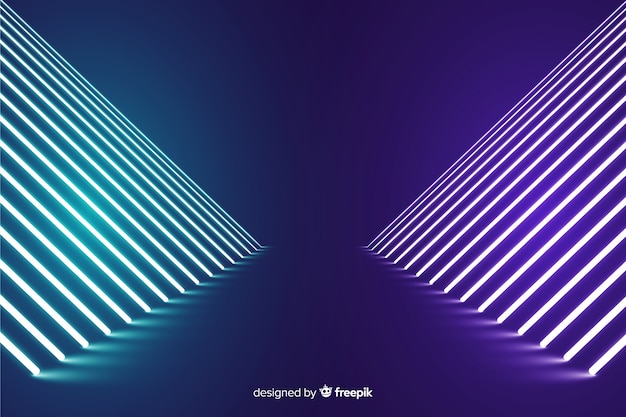 Free vector neon lights stage background