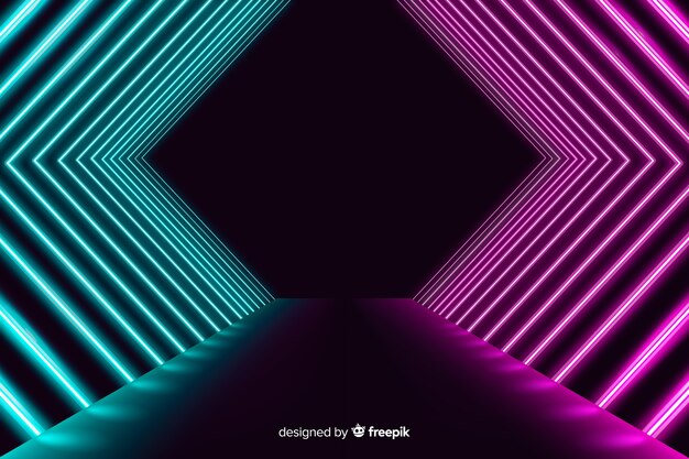 Free Vector neon lights stage background