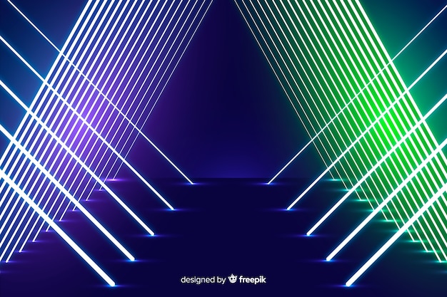 Neon lights stage design background