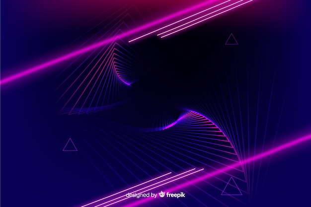 Neon lights technology geometric background