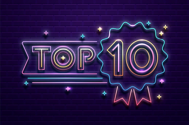 Neon lights top 10 illustration