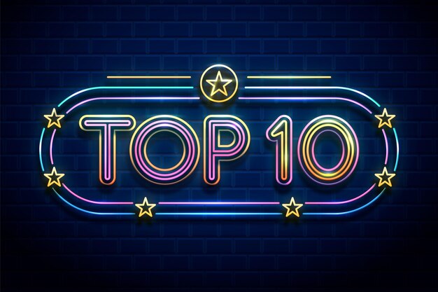 Neon lights top 10 illustration