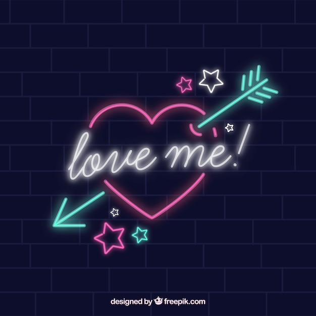 Free vector neon lights valentine's day background