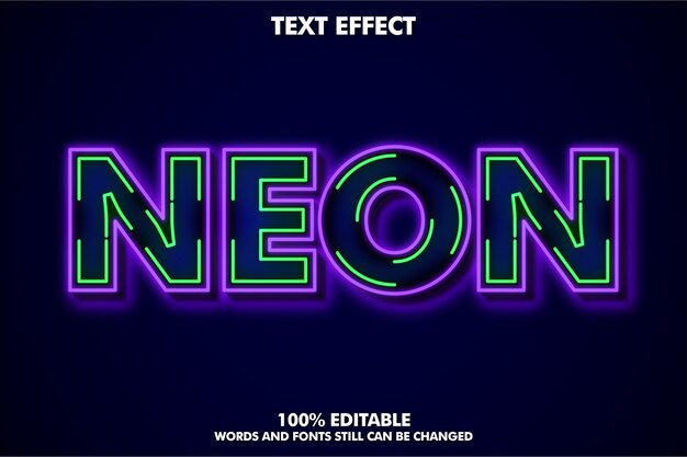 Neon line text efect