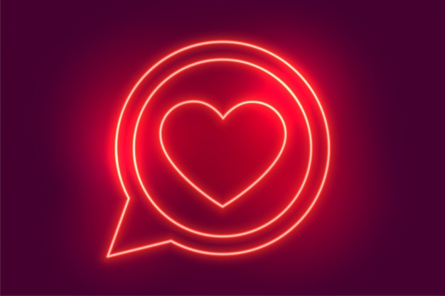 Free vector neon love heart chat symbol background