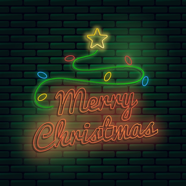 Neon merry christmas