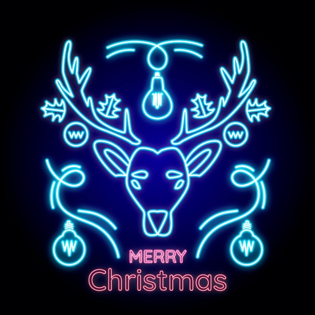 Neon merry christmas