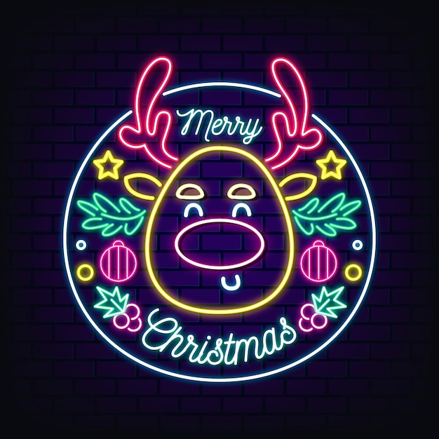 Neon merry christmas