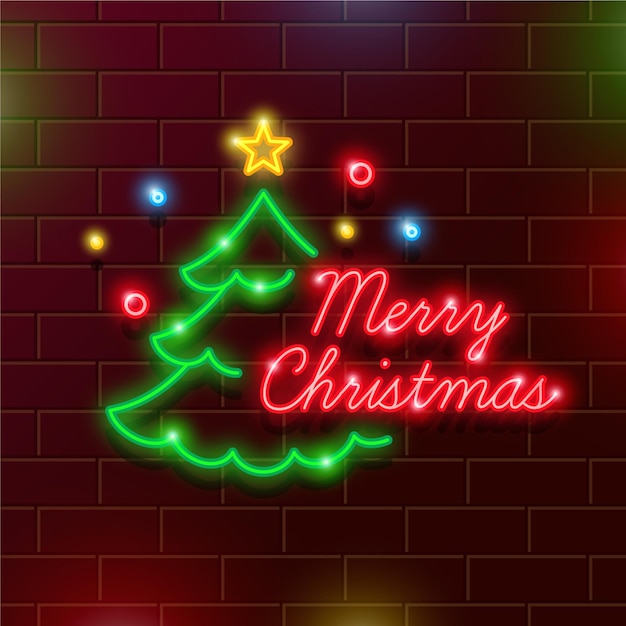 Neon merry christmas