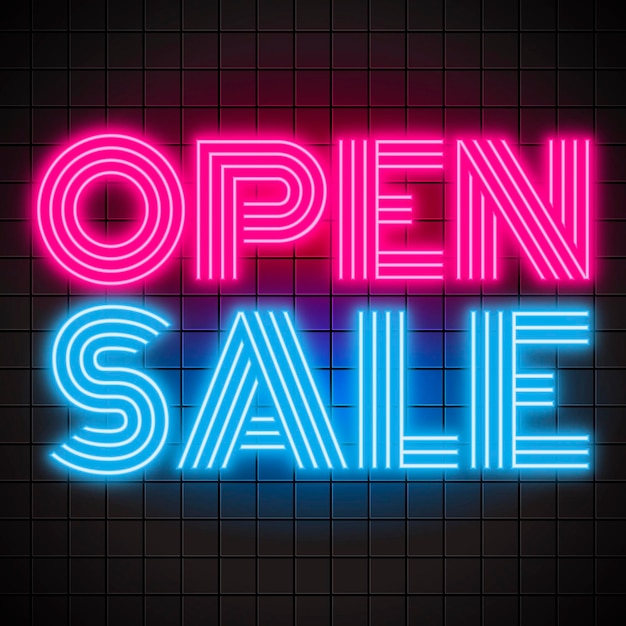 Neon open sale sign