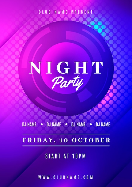 Neon party poster design