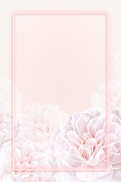 Free vector neon pink floral frame