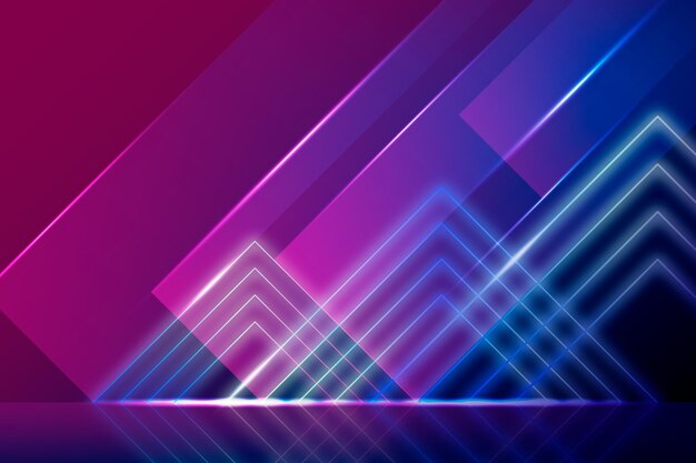 Neon polygonal shapes light background