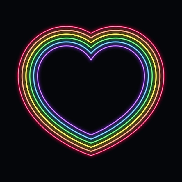 Free vector neon pride heart