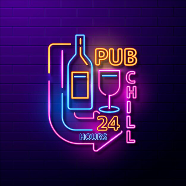 Neon pub chill sign