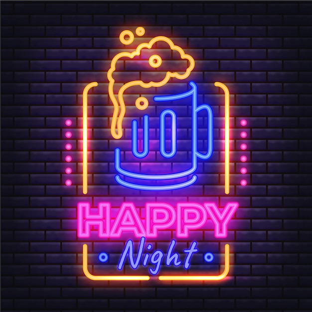 Neon pub and restaurant sign design