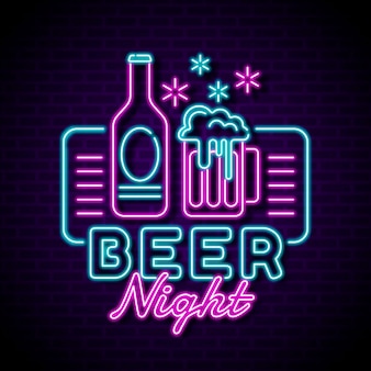 Neon pub or restaurant sign Free Vector