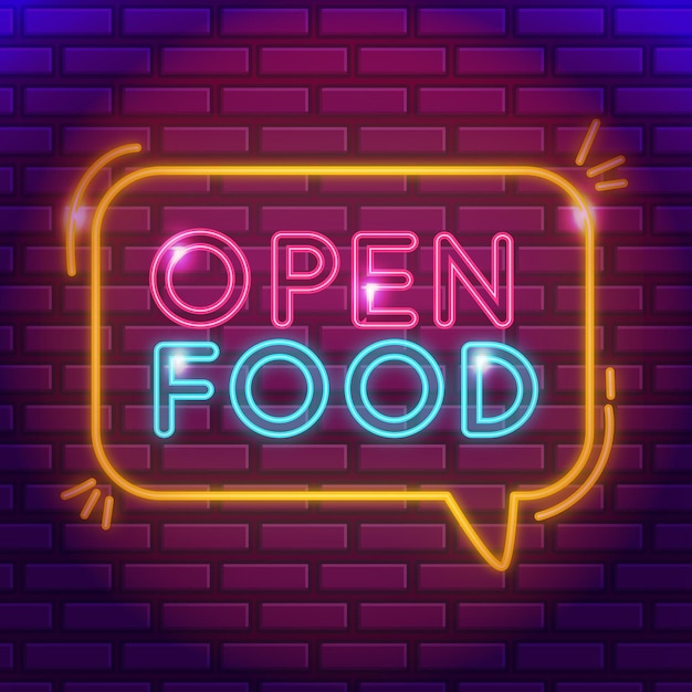 Neon pub or restaurant sign