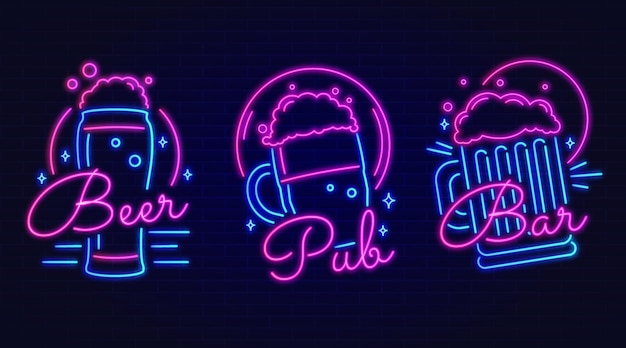 Neon pub or restaurant sign