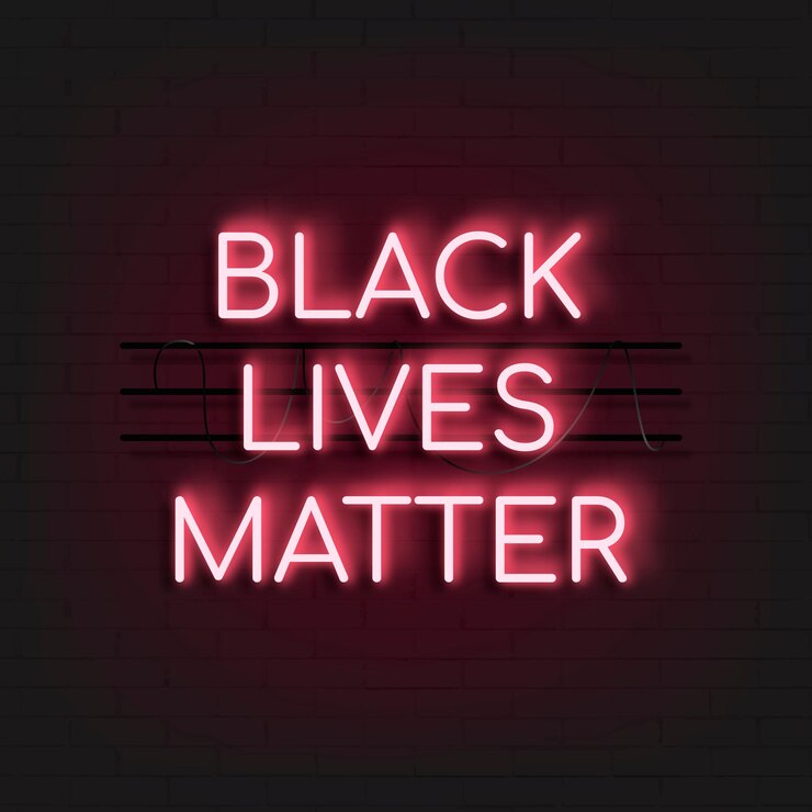 Free Vector neon red black lives matter sign
