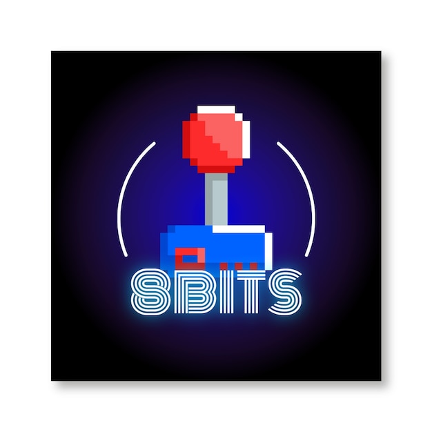 Neon retro 8-bit icon gaming profile picture