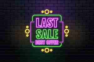 Free vector neon sale sign design